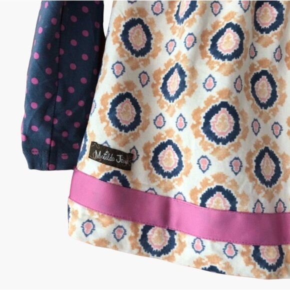 Matilda Jane Never Grow Up Tunic Top Girls Size 2 Polka Dot Sleeve Button Back E - Picture 6 of 6